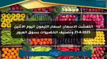 انتعشت الأسعار: أسعار الليمون اليوم الاثنين 21-4-2025 وتصنيف الخضروات بسوق العبور